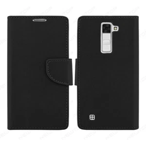 Custodia Libretto Flip Cover Chiusura Magnetica View Standing per LG K8  Nero - Foto 1 di 1