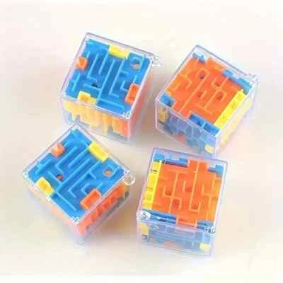 Cubo de laberinto transparente 3D rompecabezas con bola rodante - divertido juguete para aliviar el estrés Foto 1 de 2