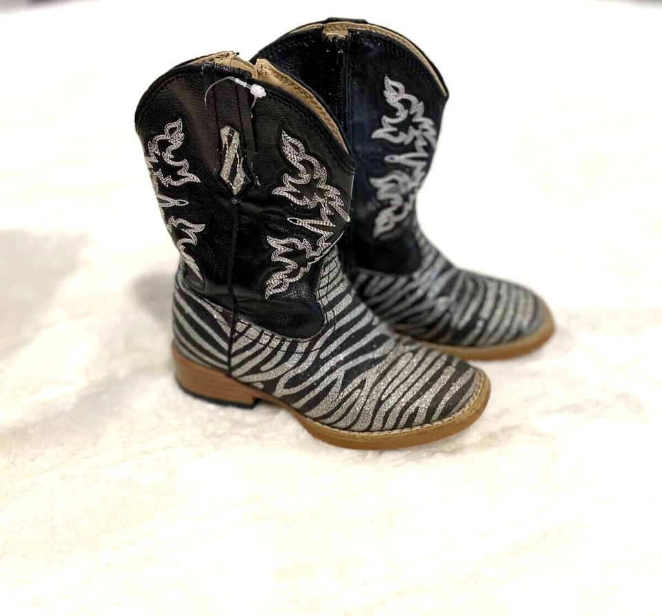 Botas de Vaquero Roper para Niñas Pequeñas Cebra Brillante Talla 8 Infantil Foto 1 de 4