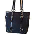 COACH Signature Gallery Tote / Shoulder Bag in Black Jacquard & Patent Leather
