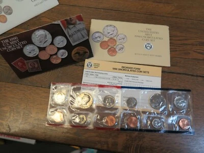 1990 - PHILADELPHIA - DENVER UNITED STATES MINT 10 COINS UNCIRCULATED SET - Image 1 of 4