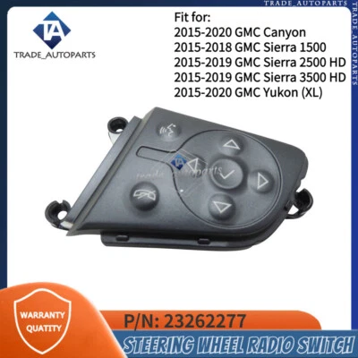 #23262277 Nuevo interruptor de radio de volante negro para GMC Canyon Yukon Sierra 1500 Foto 1 de 4