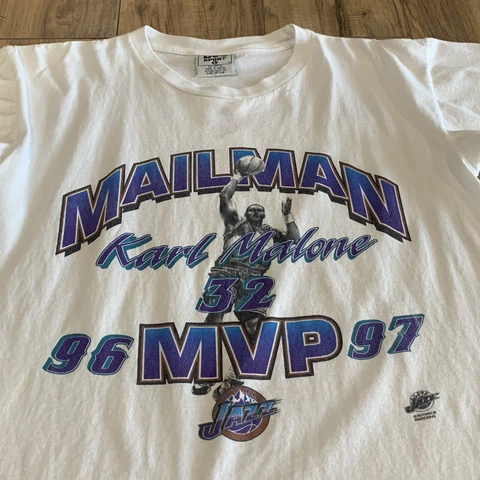 Vintage Lee Sport Karl Malone Utah Jazz 1996-97 MVP T-Shirt Men’s Large Cover