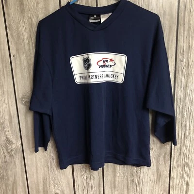 Camiseta deportiva de hockey NHL EE. UU. YM juvenil mediana azul marino pura ropa deportiva de hockey Foto 1 de 4