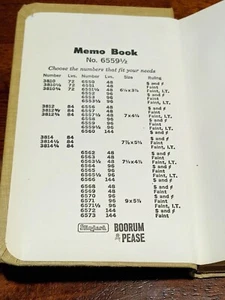 Boorum & Pease Address Memo Book No 6559 1/2 Hardcover Empty Useable Vintage - Picture 1 of 7