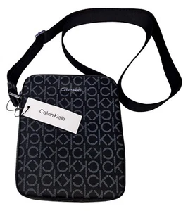 CALVIN KLEIN EO Canvas Monogram Logo Crossbody Large Bag MRRP £70 - Picture 1 of 10