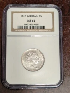 1816 Great Britain George III 1 Shilling NGC MS65 Free Shipping!!! - Picture 1 of 2