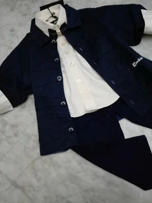 COMPLETO BIMBO CERIMONIA NUOVO  ESTIVO  CON SPOLVERINO 12/15 MESI - Immagine 1 di 4