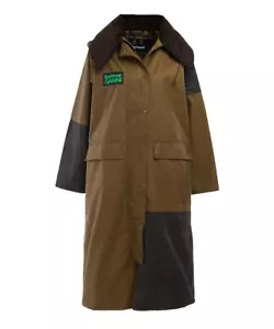 NEW GANNI X BARBOUR Burghley Coat in Sand Classic Size 12 #WAX144 - Picture 1 of 11