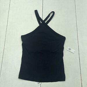 Old Navy Black Ribbed Fitted Halter Tank Women’s Size Medium