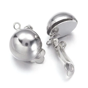 5 piezas componentes de pendientes con clip de latón platino orejas sin perforar 20x13 mm fabricación - Imagen 1 de 6