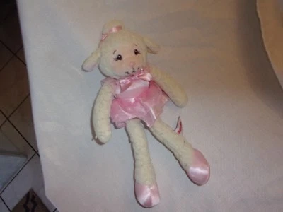 aurora crema marfil rosa satinado vestido bailarina ballet cordero oveja peluche adorable 10" Foto 1 de 2