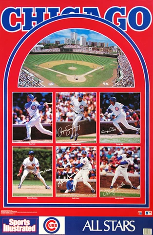 CHICAGO CUBS 1990 Sports Illustrated Signature Series POSTER Sandberg, Grace +++ Cover