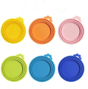 3pcs Silicone Pet Food Can Lid Cover Fit Most Standard Size Random Color US Ship - Picture 1 of 7