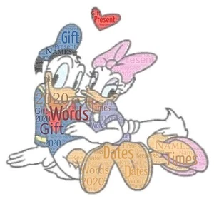 word art picture personalised gift present keepsake donald daisy love - Bild 1 von 1