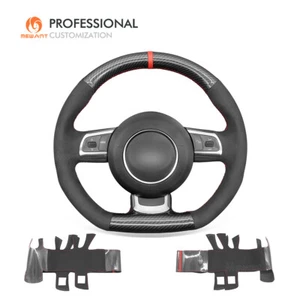 Funda de volante de gamuza de fibra de carbono MEWANT PU para Audi TT TTS 8J A3 S3 8P R8 Coupe - Imagen 1 de 10