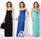 Damska wieczorowa sukienka maxi bandeau formalna suknia balowa impreza studniówka rozmiary 8-18 FM25