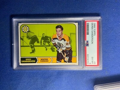 1968-69 Topps Derek Sanderson #6 PSA 6 EX - MT Boston Bruins  - Image 1 of 2