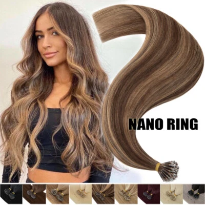 THICK Nano Ring Tip Double Drawn Remy Human Hair Extensions Micro Beads 150g Icy - Image 1 of 4