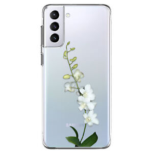 Floral Clear TPU Case Name Silicone Cover For Samsung Galaxy S23 S22 S21 S20 S10