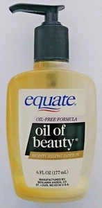 LOCIÓN HIDRATANTE EQUATE OIL OF BEAUTY VACÍA 6 FL OZ. ETIQUETA PUBLICITARIA - Imagen 1 de 3