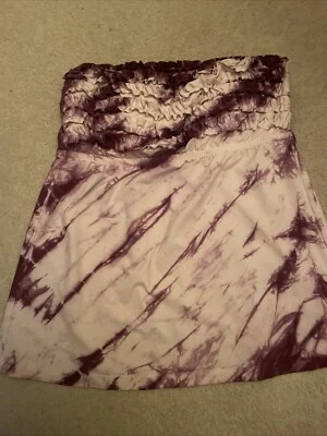 Traje de baño para mujer Lucky Brand ~ Camiseta tankini teñida púrpura ~ Talla mediana Foto 1 de 3