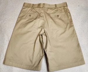 Pantalones cortos chinos Lands' End para hombre talla 33 caqui frente plano frente liso nuevos sin etiquetas #2 - Imagen 1 de 2