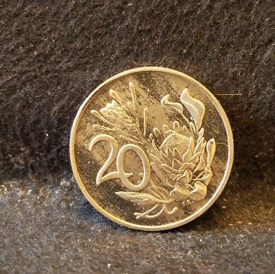 1985 South Africa 20 cents, King protea, scarce proof, KM-86 - Image 1 of 4