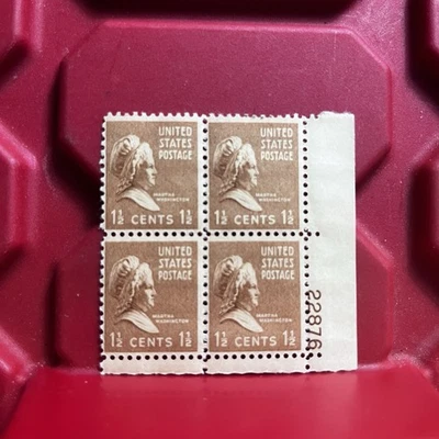 1 1/2 Cent Martha Washington Plate Block LR MNH OG VF Pre Owned Vintage - Image 1 of 2