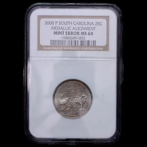 2000-P 180 Degree Rotated Dies Mint Error S. Carolina Statehood Quarter NGC MS64 - Picture 1 of 4