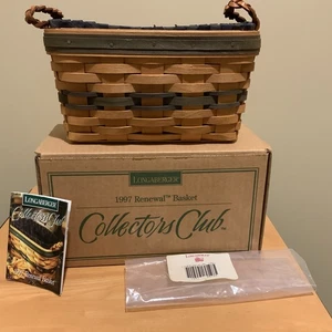 LONGABERGER 1997 COLLECTORS CLUB RENEWAL BASKET W/PROTECT, LINER, & PRODUCT CARD - Picture 1 of 13