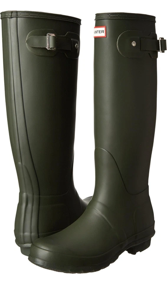Hunter Women's Gloss Black Original Tall Rain BOOTS Size 9 B M 242
