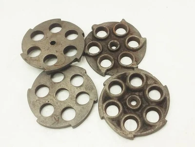 Vtg antique hollow auger tenon spoke dowel cutter bottoms base LOT wood tool - Image 1 of 4