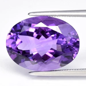 π 6.86ct 14.7x10.8mm VVS Oval Natural Purple Amethyst - Unheated Uruguay Gem - Picture 1 of 4