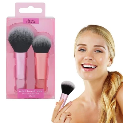 2pc/set Real Techniques Mini Brush Foundation Blush Duo Loose&Liquid Foundation