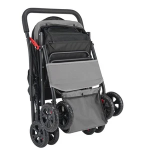Pet Stroller Foldable 4 Wheels Travel Dog Stroller Reversible Handle up to 44lbs - Picture 1 of 12