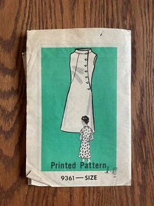 1950s Asymmetrical Button Dress Printed Pattern 9361 sz 14 Bust 36” CUT COMPLETE - Picture 1 of 4