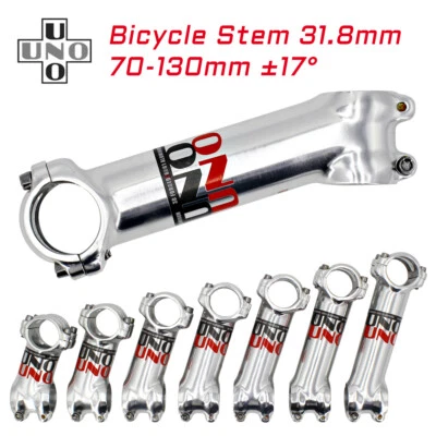 UNO mtb Stem 17degree Silver Road Bike Stem 31.8 70-130mm Bicycle Accessories - Image 1 of 4