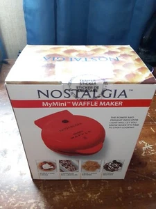 Nostalgia My Mini Waffle Maker 5" Cooking Surface, Brand New Factory Sealed, Red - Picture 1 of 1