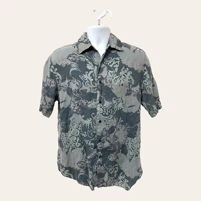 Camisa hawaiana floral de lino lavado Axist Wave para hombre talla M 100 % lino Foto 1 de 4