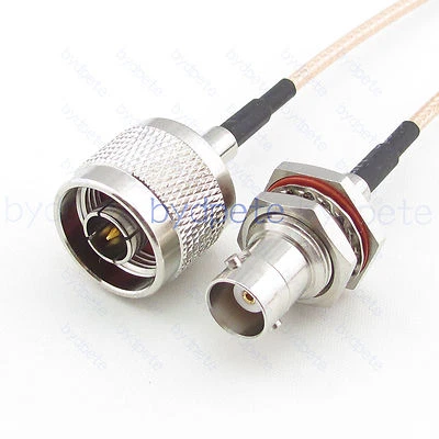 BNC female bulkhead to N male plug jack RF RG316 Pigtail 50ohm Coaxial Cable lot - Image 1 of 4