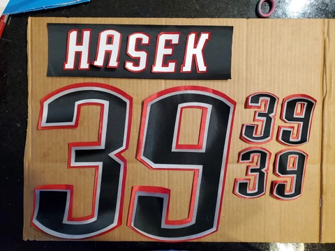NHL 2000 Dominik Hasek 39 Buffalo Sabres UNSEWN kit for your own Jersey Cover