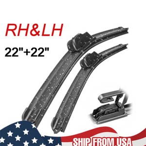 x2 Front Windshield Wiper Blades Window Frameless Wipers J-HOOK U- type 22