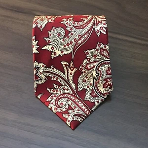 Polo Ralph Lauren Red And Yellow Paisley Tie Silk Hand Made In The USA 58 inches - Picture 1 of 9