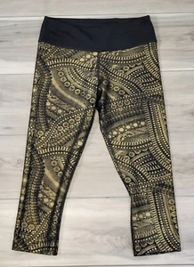 Zumba Leggings Women's Small All Night Metallic Gold Capri - Picture 1 of 10