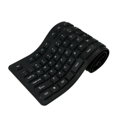108 Keys USB Silicone Flexible Foldable Keyboard  Waterproof Dustproof USB N5Y0 - Image 1 of 4