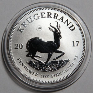 2017 South Africa 1 oz Silver Krugerrand 50 Years Rev. PF SP Strike - Picture 1 of 2