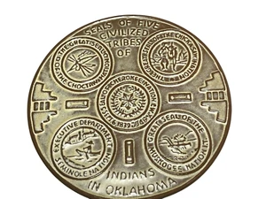 Sellos de remache con patas de cerámica Frankoma Ok3 años 70 de colección cinco tribus indios Oklahoma - Imagen 1 de 12