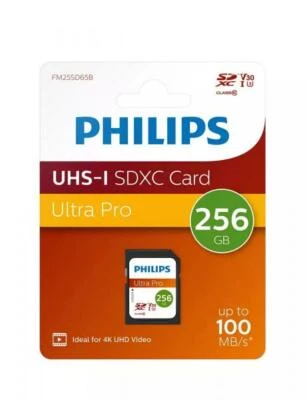 Philips SDXC Karte 256GB Speicherkarte UHS-I U3 V30 A1 Class 10 - Bild 1 von 2
