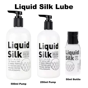 Lubricant Bodywise Liquid Silk Lubricant (50ml, 250ml or 500ml) Water Based Lube - Picture 1 of 4